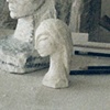 White Stone sculpture and plaster maquette sculpture