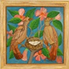 Birds with Pink Flowers and Nest