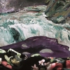 purple rock painting