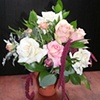 Roses and Lizianthus in Terra Cotta