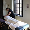 "Brain Change" installation/performance with live massage. The Comfort Station Gallery, Chicago.
Curated by Jennifer Mills, "Dealing with New Demands" show.