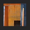'composition in orange and blue'
