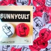 Bunny pins - Conceptual white & flourescent red