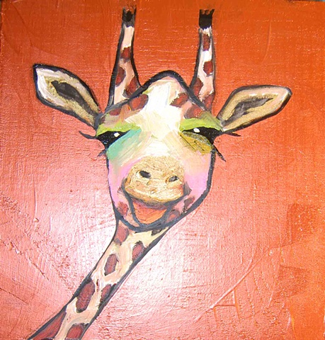 Tiny Giraffe in Copper