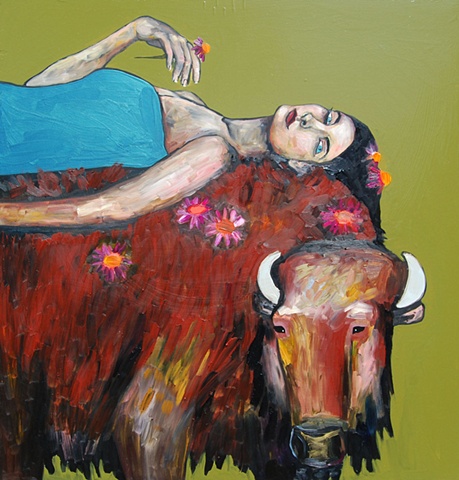 Buffalo Bed with Echinacea