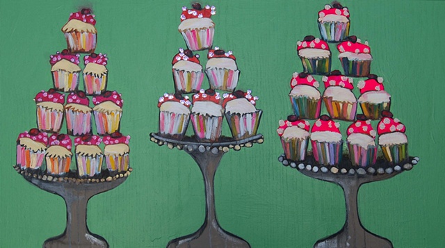Cupcake Stacks in Green