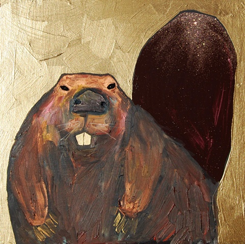 Tiny Beaver in Metallic Bronze