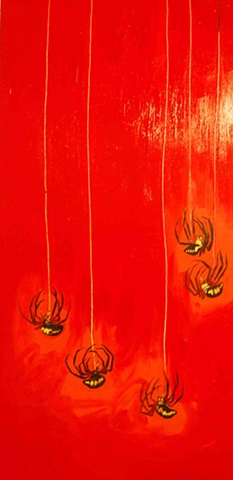 5 Spiders in Gloss Red