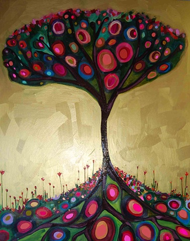 Persimmon Tree in Gold