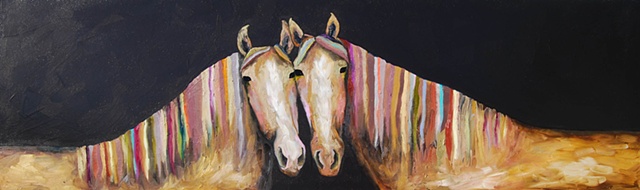 Two Horses in Coffee Brown