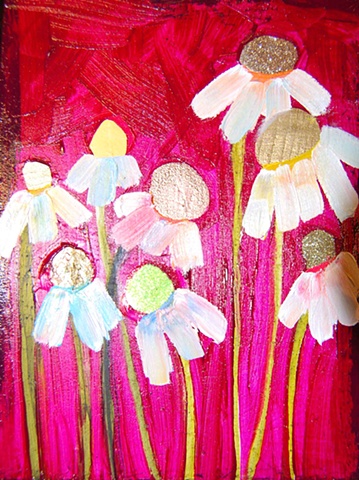 Tiny Chamomile Patch in Fuschia