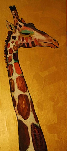 Giraffe Bust in Gold