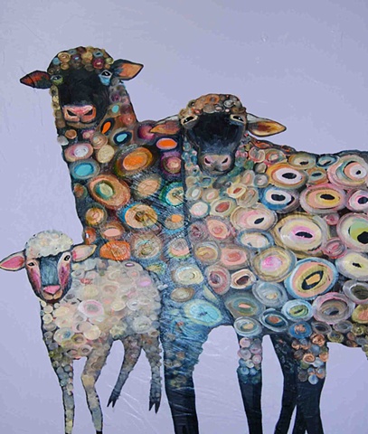 3 Sheep in Lavender