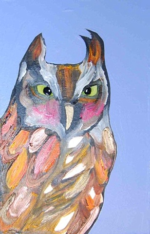 Screech Owl in Periwinkle