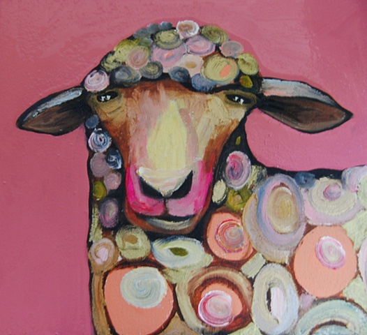 Sheep Bust in Strawberry