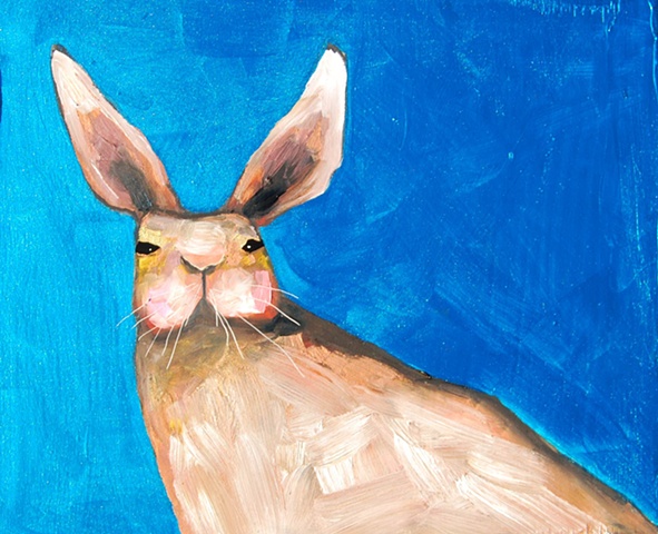Tiny Rabbit in Electric Metallic Peacock Turquoise Blue