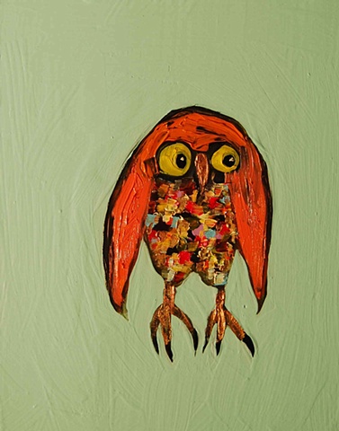 Owl in Light Blue