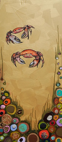 Two Crabs in Gold