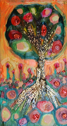 Tiny Tree in Orange Sky
