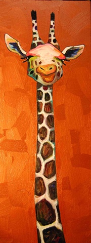 Giraffe Bust in Copper
