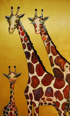 Giraffes in Gold