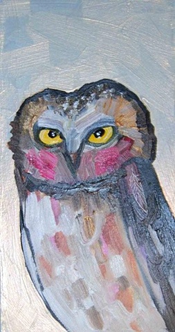 Saw-whet Owl in Iridescent Pearl