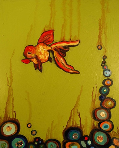 Goldfish in Green