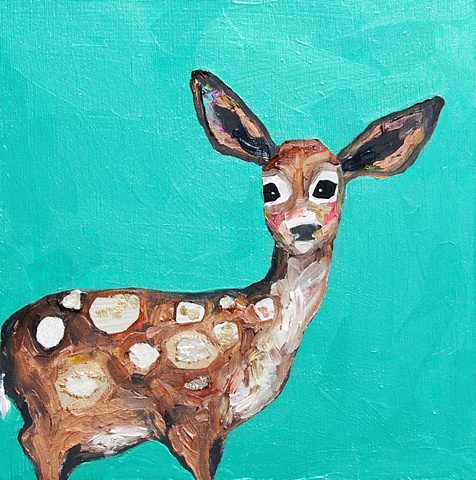 Fawn in Light Metallic Emerald Green