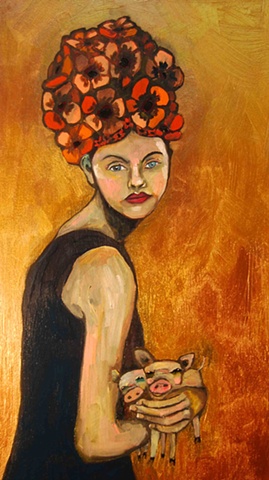 Girl with Pigs