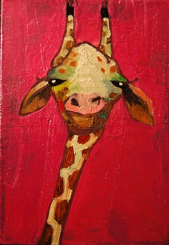 Tiny Giraffe in Metallic Fuschia
