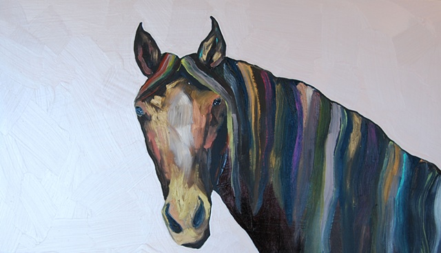 Horse in Super Light Metallic Pink