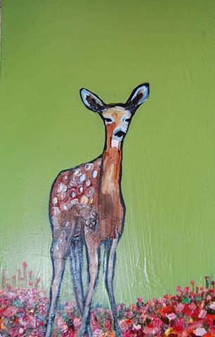 Spotted Deer in Wildflowers