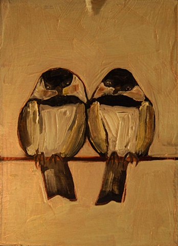 Chickadees in Iridescent Sunset Pink