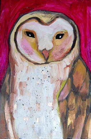 Barn Owl in Fuschia