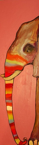 Painted Elephant in Pink