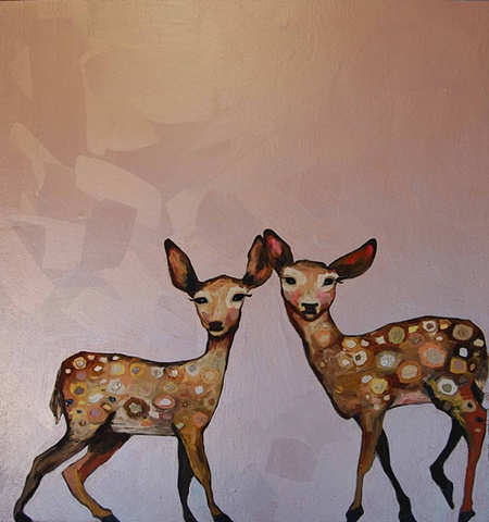 Fawns in Super Light Iridescent Pink