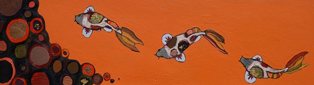 3 Koi in Orange