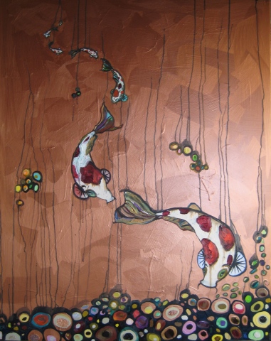 7 Koi in Copper