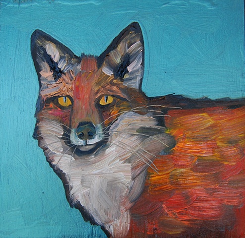 Fox Face in Metallic Emerald Green