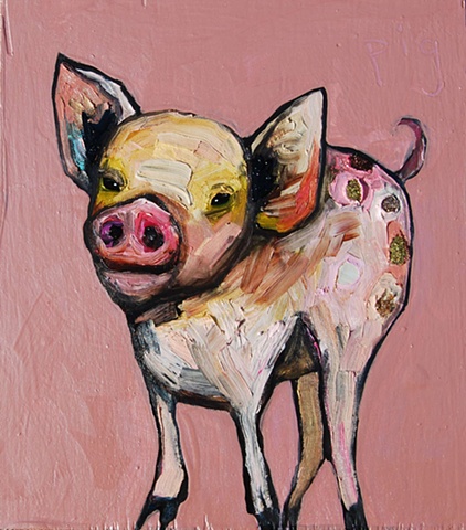 Tiny Pig in Sweet Metallic Pink