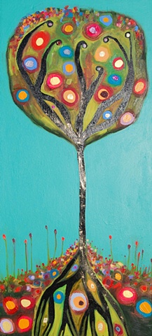 Plum Tree in Turquoise