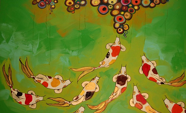 9 Koi in Green