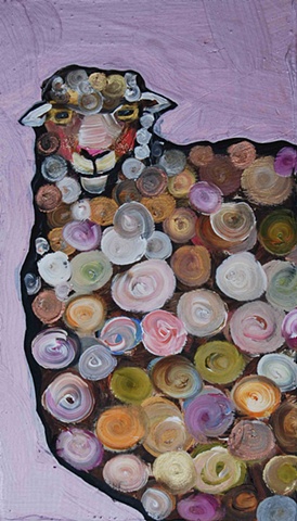 Tiny Sheep in Metallic Pink