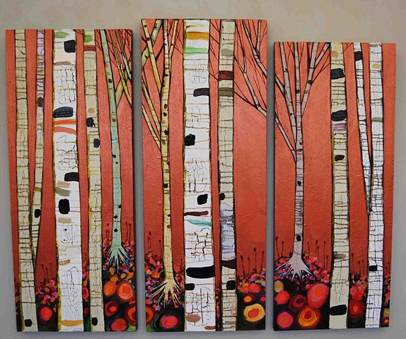 Birch Tree Forest in Copper