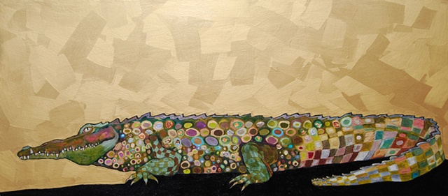 Crocodile in Gold
