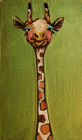 Tiny Giraffe in Metallic Green