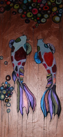 2 Koi in Copper