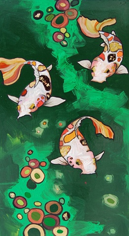 3 Koi in Greens