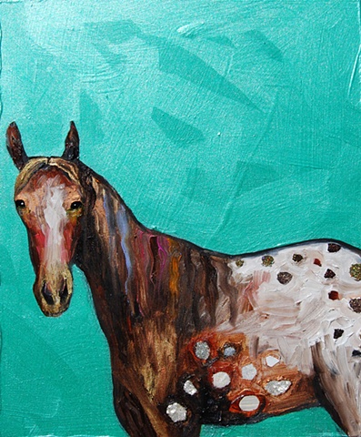 Tiny Appaloosa in Metallic Turquoise