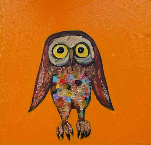 Tiny Owl in Tangerine